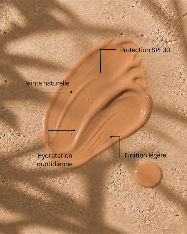 Texture et bénéfices du soin SPF30 Voile Teinté